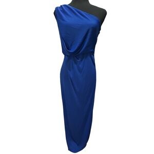 BCBGMaxAzria Royal Blue One-Shoulder Dress